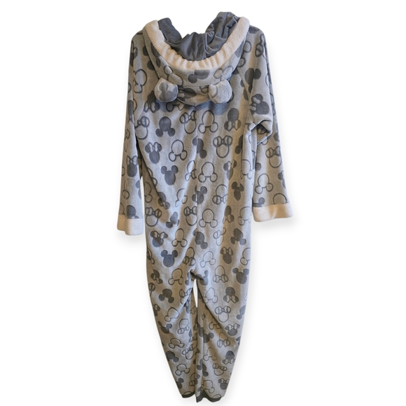 Disney MICKEY/MINNE Patterned Pajama Adult Zip Up Onsie W/ Hood - Picture 3 of 4